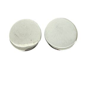 Vintage Bergere Silver Circle Disc Clip on Earrings High shine